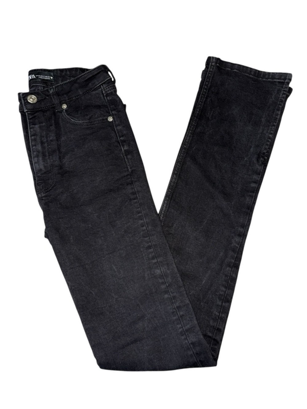 Women’s Zara Black High Waisted Straight Jeans - 2